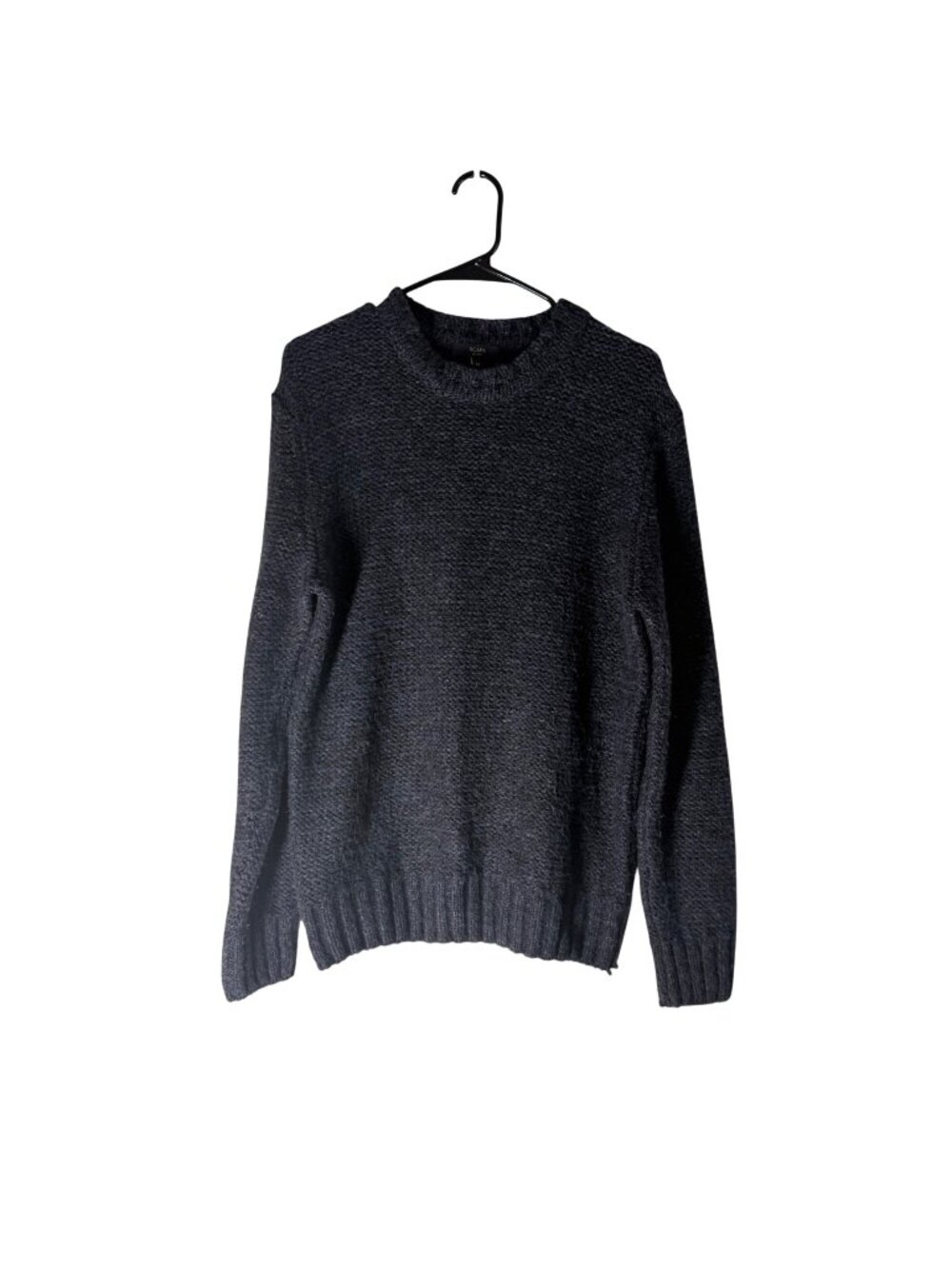 Scapa Italy Wool Mohair Chunky Knit Navy Brown Sweater Womens Medium